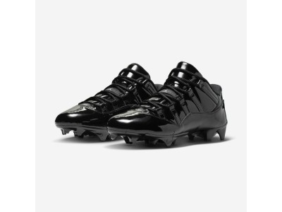 Air Jordan 11 TD Low Patent Leather Football Cleat Black