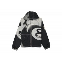 Stussy 8 Ball Beach Shell Jacket Grayscale