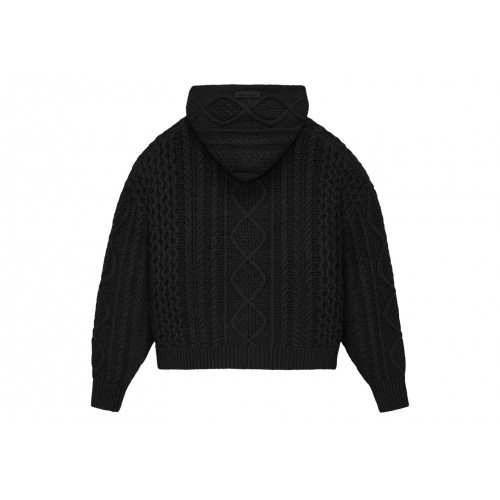 Оригинальный шмот Fear of God Essentials Cable Knit Hoodie Jet Black