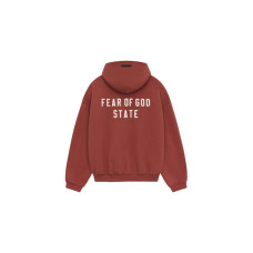 Fear of God Essentials Heavy Fleece Fullzip Hoodie Crimson