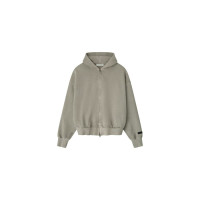 Fear of God Essentials Embroidered Classic Full Zip Hoodie Smoke Grey