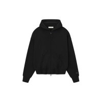 Fear of God Essentials Classic Fleece Zip-Up Hoodie Jet Black