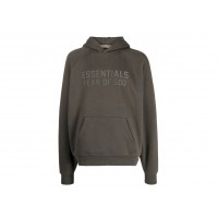 Fear of God Essentials Raglan Hoodie Gray Off Black