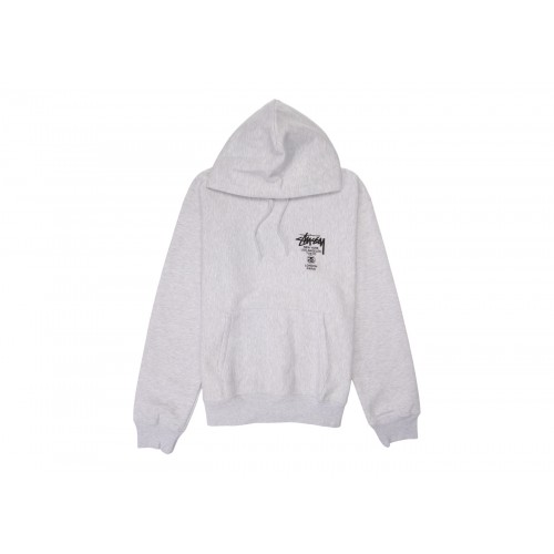 Оригинальный шмот Stussy World Tour Hoodie Ash Heather (FW22) - 70см