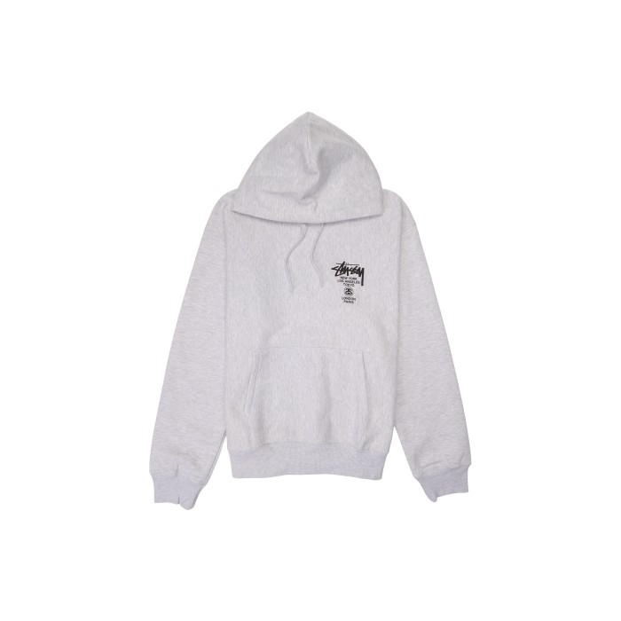 Stussy hoodie ash heather sale