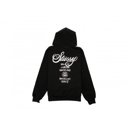 Оригинальный шмот Stussy World Tour Hoodie Black - 70см