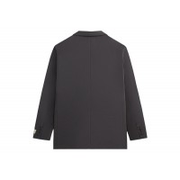 Kith 101 x Auralee Light Wool Max Gabardine Jacket Gray Pinstripe