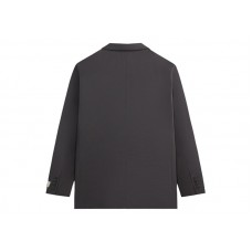 Kith 101 x Auralee Light Wool Max Gabardine Jacket Gray Pinstripe