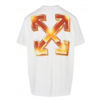 OFF-WHITE Arrows-Print Crewneck T-Shirt White/Orange