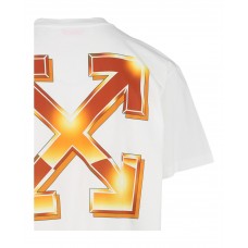 OFF-WHITE Arrows-Print Crewneck T-Shirt White/Orange