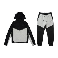 Nike Tech Fleece Windrunner Full Zip Hoodie & Jogger Set Dark Grey Heather/Black