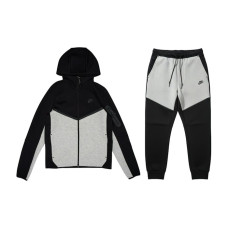 Nike Tech Fleece Windrunner Full Zip Hoodie & Jogger Set Dark Grey Heather/Black