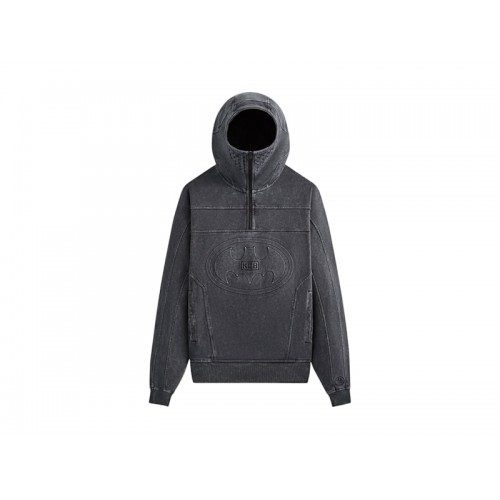 Оригинальный шмот Kith x Batman Quarter Zip Moto Hoodie Black