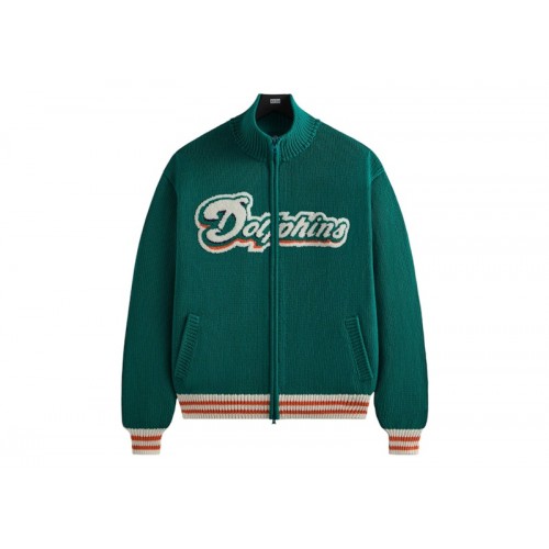 Оригинальный шмот Kith x NFL 47 Dolphins Wyona Full Zip Sweater Center