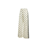 adidas Womens Satin Polka Dots Wide Leg Pant Off White