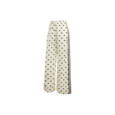 adidas Womens Satin Polka Dots Wide Leg Pant Off White