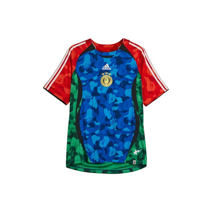 Футболка adidas x BAPE Teamgeist Home Tee Blue/Red/Green Футболка adidas x BAPE Teamgeist Home Tee Blue/Red/Green