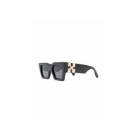 OFF-WHITE Catalina Rectangular Frame Sunglasses Black/Dark Grey/Gold (OERI003Y21PLA0011007 / OERI003C99PLA0011007)