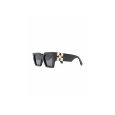 OFF-WHITE Catalina Rectangular Frame Sunglasses Black/Dark Grey/Gold (OERI003Y21PLA0011007 / OERI003C99PLA0011007)