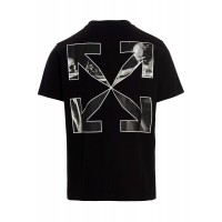 OFF-WHITE Text Logo Caravaggio Saint Jerome Writing Arrows Slim Fit T-Shirt Black/White