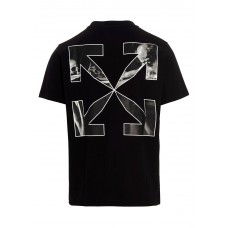 OFF-WHITE Text Logo Caravaggio Saint Jerome Writing Arrows Slim Fit T-Shirt Black/White