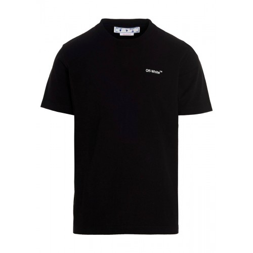 Оригинальный шмот OFF-WHITE Text Logo Caravaggio Saint Jerome Writing Arrows Slim Fit T-Shirt Black/White