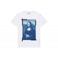 OFF-WHITE Mona Lisa Print Logo Slim Fit T-shirt White/Blue/Black