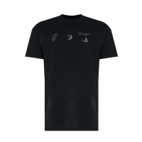 OFF-WHITE Slim Fit Drowning Logo Vintage T-Shirt Black