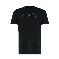 OFF-WHITE Slim Fit Drowning Logo Vintage T-Shirt Black