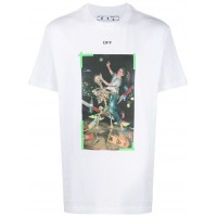 OFF-WHITE Slim Fit Pascal FOR EVER Painting T-Shirt White Green