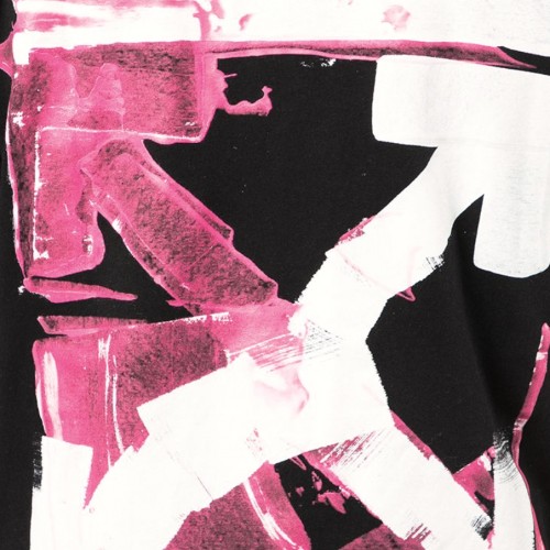 Оригинальный шмот OFF-WHITE Pink Acrylic Arrow Slim Tee Black