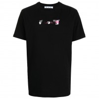 OFF-WHITE Pink Acrylic Arrow Slim Tee Black