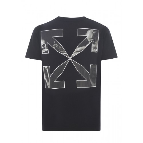 Оригинальный шмот OFF-WHITE Slim Fit Caravaggio Saint Jerome Writing Arrows T-Shirt Black