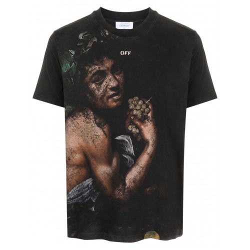 Оригинальный шмот OFF-WHITE Bacchus-Print Cotton T-shirt Black