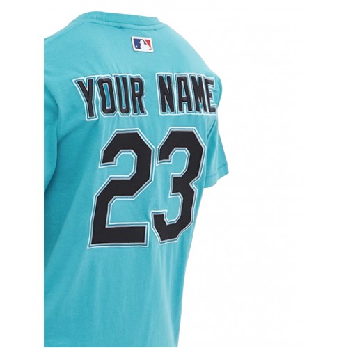 Оригинальный шмот OFF-WHITE x MLB Miami Marlins T-Shirt Lake Blue/Black