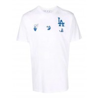 OFF-WHITE x MLB Los Angeles Dodgers T-Shirt Cream/Blue