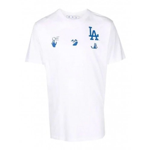 Оригинальный шмот OFF-WHITE x MLB Los Angeles Dodgers T-Shirt Cream/Blue