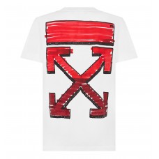 OFF-WHITE Slim Fit Marker Arrow T-Shirt T-shirt White Red