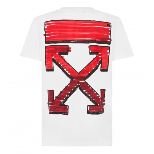 Оригинальный шмот OFF-WHITE Slim Fit Marker Arrow T-Shirt T-shirt White Red