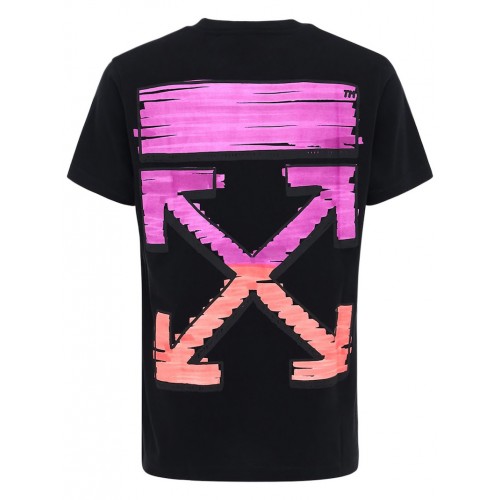 Оригинальный шмот OFF-WHITE Slim Fit Marker Arrows T-shirt Black Fuchsia