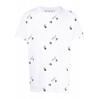 OFF-WHITE All Over Logo Print T-Shirt White Black