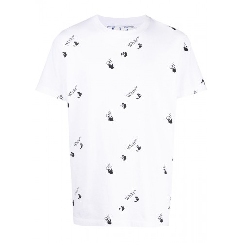 Оригинальный шмот OFF-WHITE All Over Logo Print T-Shirt White Black