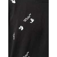 OFF-WHITE All Over Logo Print T-Shirt Black White