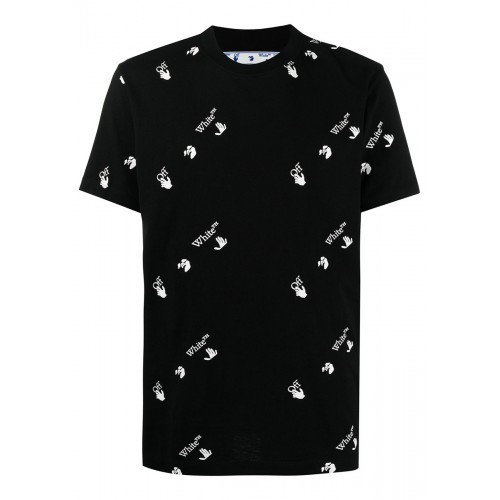 Оригинальный шмот OFF-WHITE All Over Logo Print T-Shirt Black White