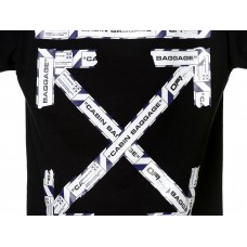 OFF-WHITE Slim Fit Airport Tape T-Shirt Black