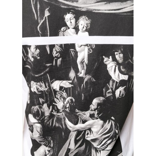 Оригинальный шмот OFF-WHITE Slim Fit Caravaggio Square T-Shirt White Black