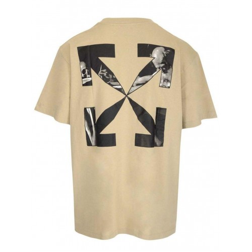 Оригинальный шмот OFF-WHITE Caravaggio Saint Jerome Writing Arrows Slim T-Shirt Beige/Black/White