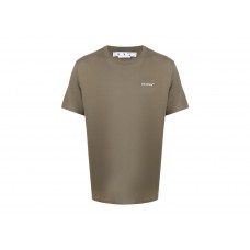 OFF-WHITE Wave Diag Print Slim Fit T-Shirt Green/White