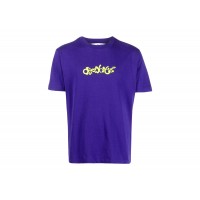 OFF-WHITE Opposite Arrow Logo-Print Slim Tee Purple/White/Yellow