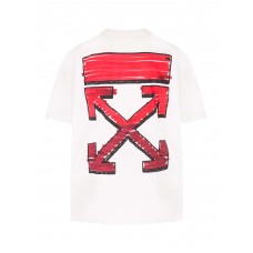 OFF-WHITE Oversized Marker Arrow T-Shirt T-shirt White Red